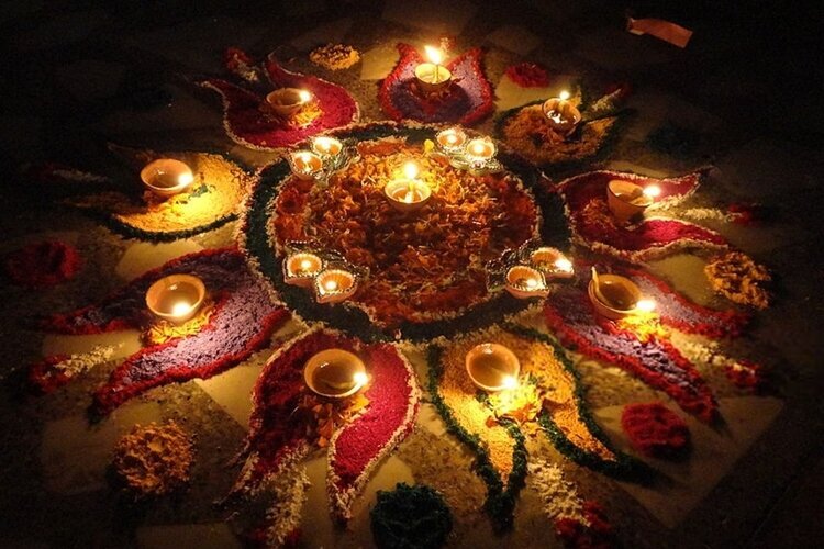 Datum von Diwali/Deepavali/Lichterfest Indien