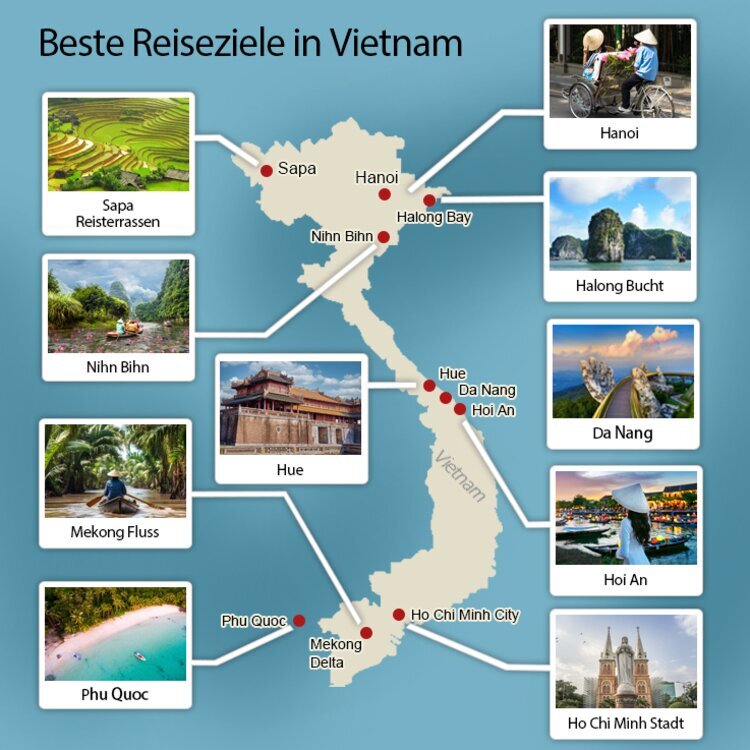 Vietnam Reiseroute 3 wochen - top reiseziele