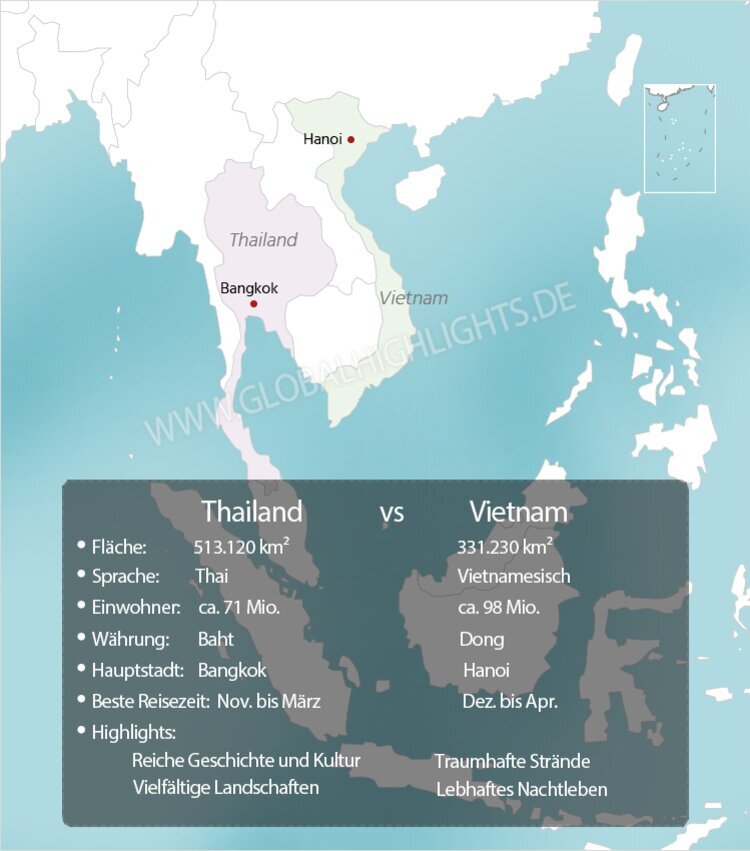 vietnam und Thailand Karte