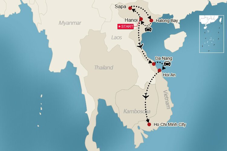 Reiseroute Nr. 2: 10-tägige Vietnam-Reise mit Sapa
