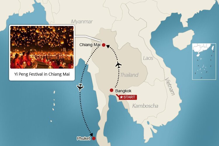 Thailand Reiseroute - Loy Krathong
