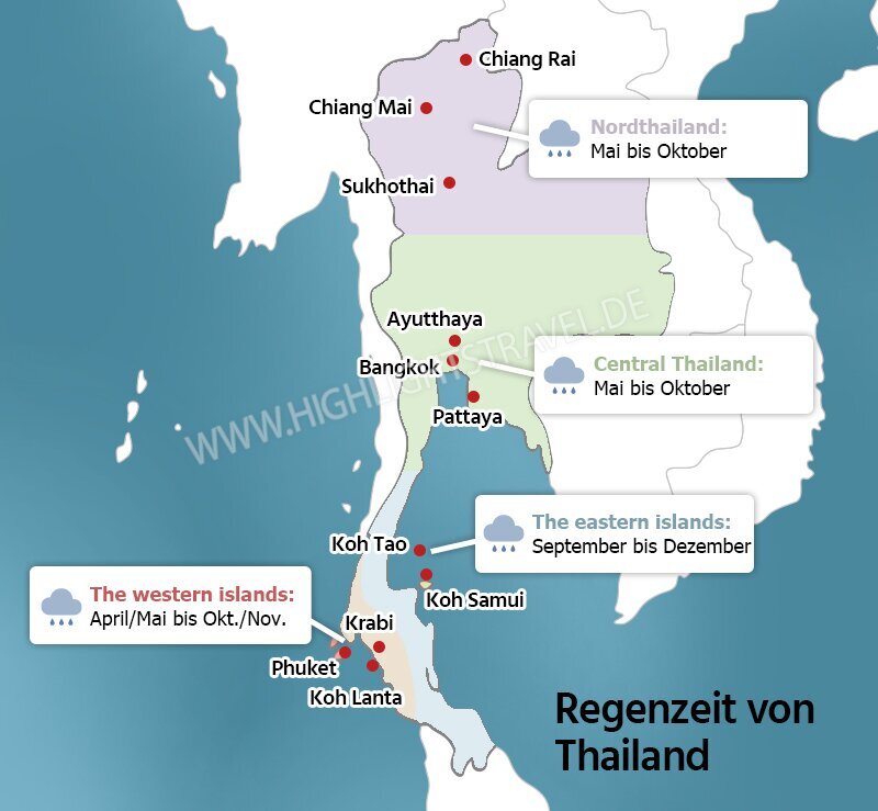 Regenzeit in Thailand