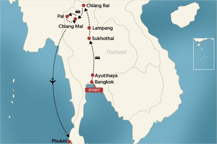 Thailand Reiseroute