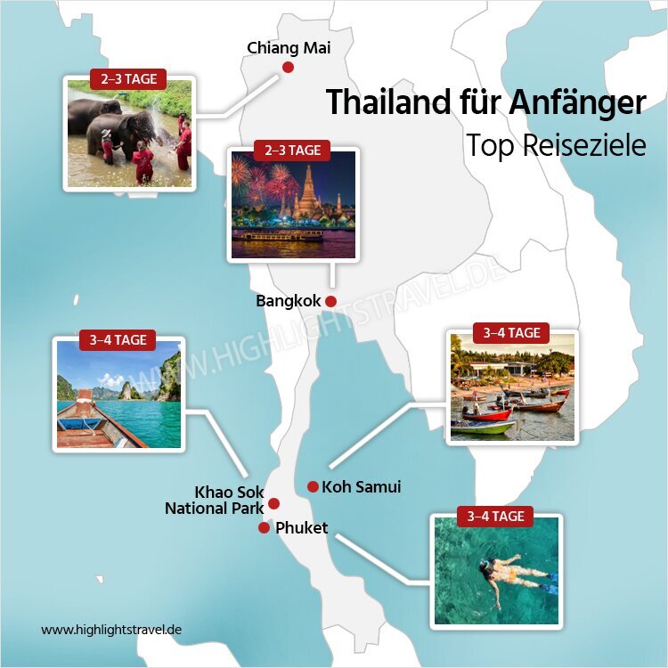 Beste Orte für eine Thailand-Reise